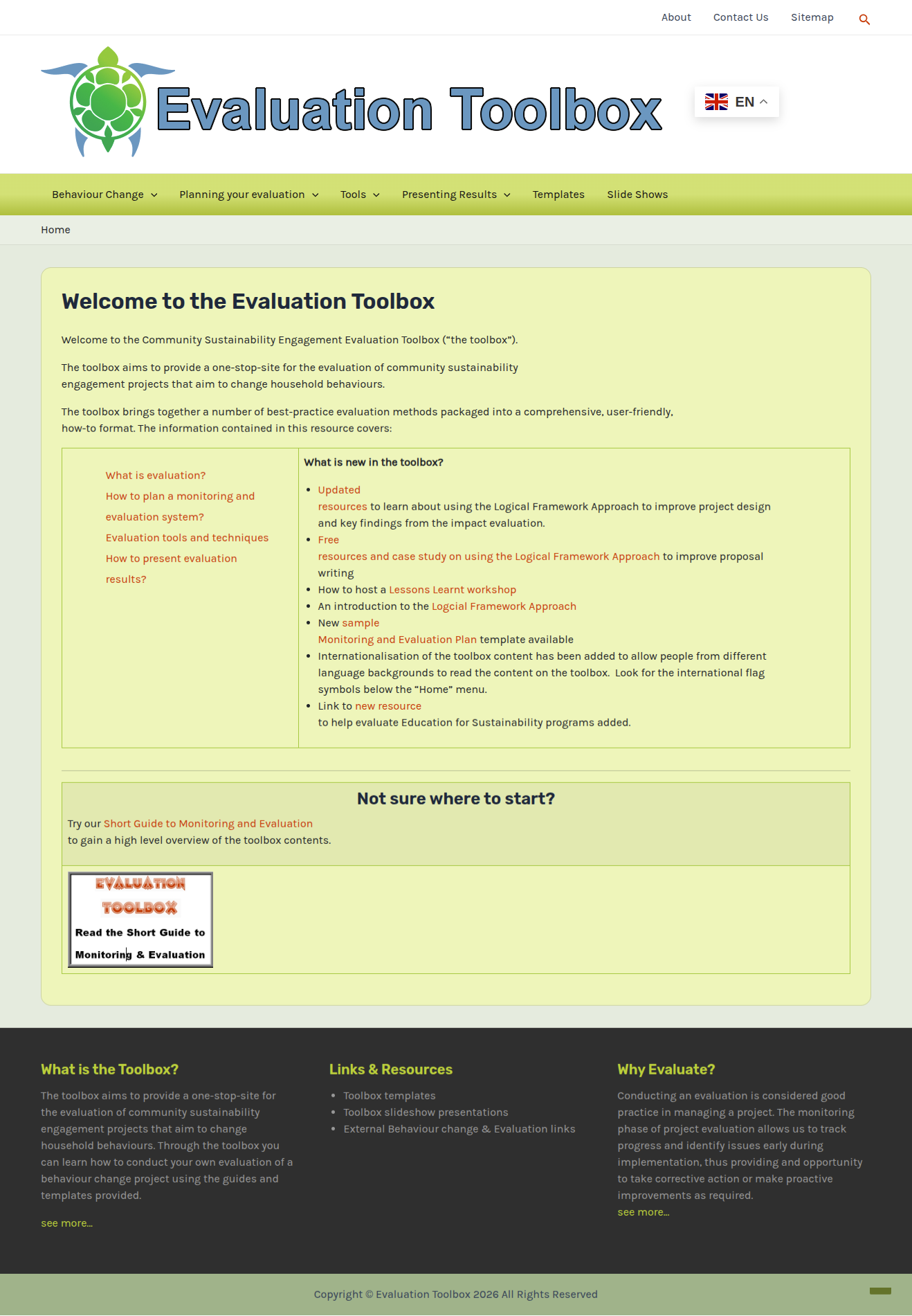 Evaluation Toolbox – Sustainability Evaluation Resource Platform