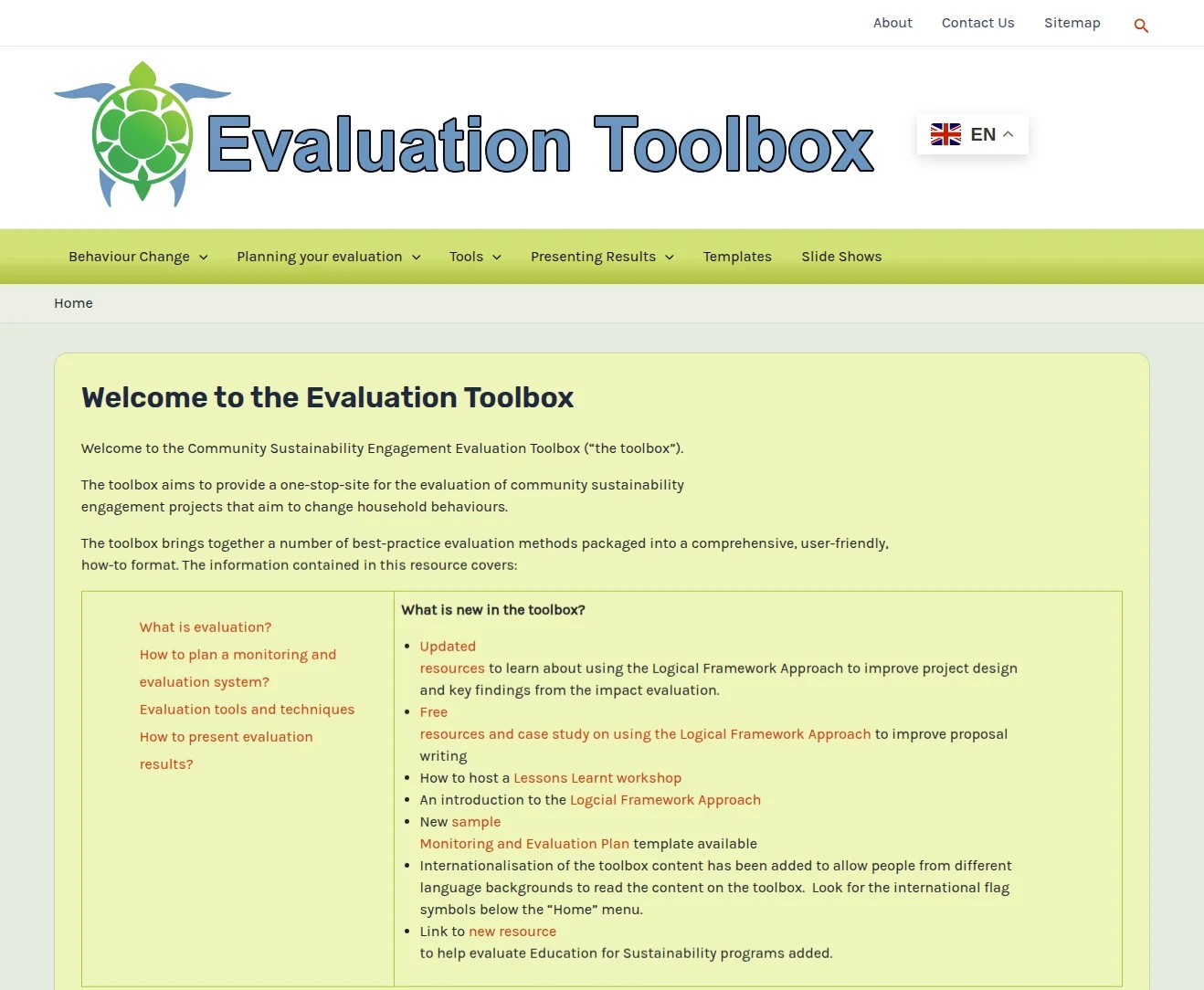 Evaluation Toolbox – Sustainability Evaluation Resource Platform